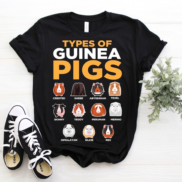 Types Of Guinea Pigs Funny Cute Guinea Pig Owner Lover Gift Costume T-Shirt, Guinea Pigs Whisperer Face Present Shirts, Wheek Animal Clothes