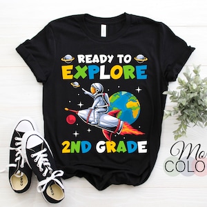 2nd Grade Planets Space Dwarf Solar System Astronomy Space Geeks Astronauts Spaceman Graduation Class School Gifts T-Shirt, First Girls Boys