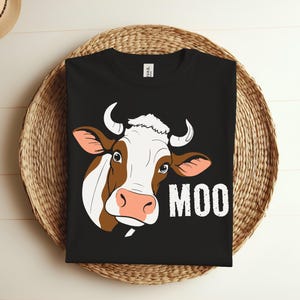 Moo Cows Shirt | Cow Lover Shirt Adults Kids Cow Cute Funny T-shirt, Cows Farming Farm Animals Lovers Gift, Christmas Birthday Present Tees,