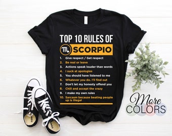 Schorpioen Feiten Eigenschappen Astrologische Sterrenbeeld T-Shirt, Scorpius Geboren Oktober November Maand Cadeau, Verjaardagscadeau, Horoscoop Astrologie Tees