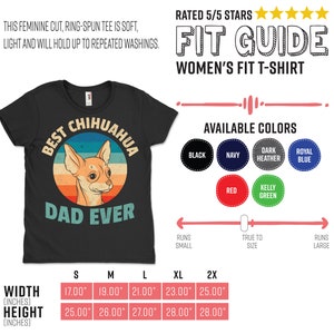 Best Chihuahua Dad Ever Vintage Cute T-Shirt, Chiwawa Dog Owner Gift, Funny Pet Puppy T Shirts, Birthday Christmas Costume, Father's Day, image 3