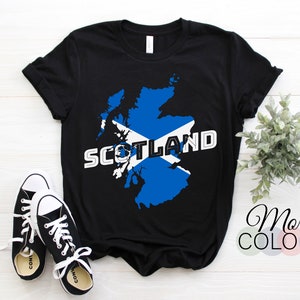 Schotse kaart en vlag souvenir Schotland T-shirt, Pride Scottish Friends Family Heritage Gift, kerstverjaardagscadeau, sportgames T-shirts,