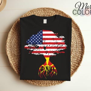 American Flag Macedonian Roots Macedonia Flag T-Shirt, Macedonians, Macedonian Gifts, Macedonian Present Gift, Macedonian Birthday Tees,
