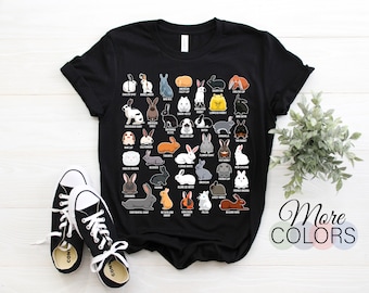 Type of Rabbits Cute T-Shirt, Funny Rabbit Costume, Bunny Lover Gift, Bunnies Owner, Rabbits Animals Pet T Shirts, Kids Adults Children Tees