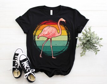 Flamingo Lover Vintage Retro Gift T-Shirt, Pink Flamingos Cute Costume, Awesome Beautiful Birds Lover T Shirts, Birthday Party Present Tees,