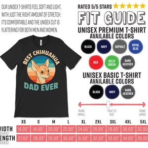 Best Chihuahua Dad Ever Vintage Cute T-Shirt, Chiwawa Dog Owner Gift, Funny Pet Puppy T Shirts, Birthday Christmas Costume, Father's Day, image 2