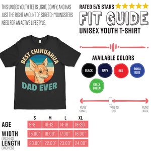 Best Chihuahua Dad Ever Vintage Cute T-Shirt, Chiwawa Dog Owner Gift, Funny Pet Puppy T Shirts, Birthday Christmas Costume, Father's Day, image 7