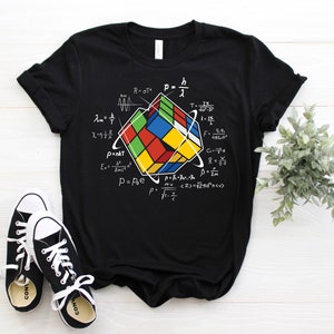 Rubik Cube Retro Vintage Colorful Cube Game Math T-Shirt, Rubiks Cube Costume Gifts, Rubik&#39;s Solve Lover Birthday Present Shirts, Funny Tees
