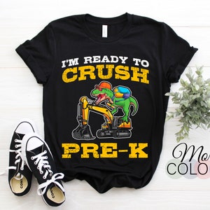I&#39;m Ready To Crush Pre-k Kindergarten Tyrannosaurus Dinosaur Dino T-Rex T-Shirt, Boys Girls Graduated, Celebrate Graduation School Class,