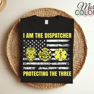 911 Dispatcher Dispatch T-Shirt, Geschenk der amerikanischen Flagge, Ersthelfer, 911 Worker Geschenke, Rettungsdienste, Held Dispatcher Shirt