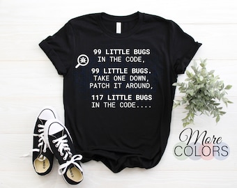 99 małych błędów w kodzie Programowanie Kodowanie Zabawna koszulka, programista stron internetowych Programiści oprogramowania Programista Prezent, informatyka,