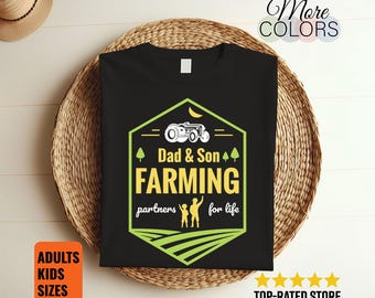 Dad and Son Farming Partners For Life Farming Shirt, Farmer T Shirts, Farm TShirt, Farming Gifts, Tractor Tee, Funny Farm, Farming Dad,