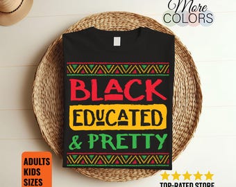 黒人歴史月間Tシャツ、2019年、ギフト、ブラック・ライブズ・マター、ブラック・プライド・シャツ、私は黒人の歴史、黒人歴史Tシャツ、黒人で教育を受けた