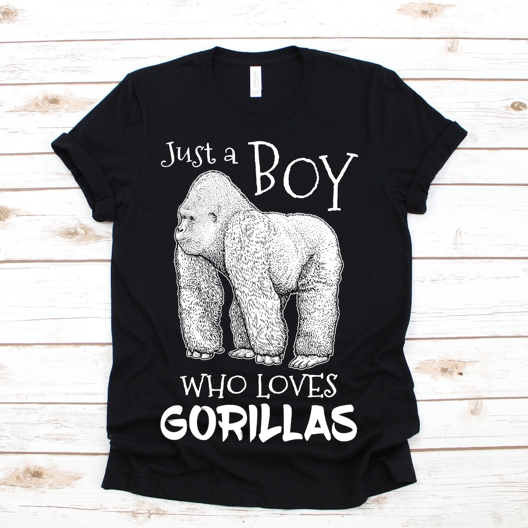 Just A Boy Who Loves Gorillas Cute Gorilla Costume Tshirt, Funny