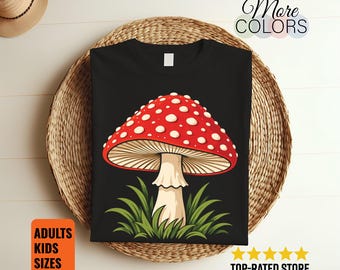 Mushroom Shirt, Spotted Toadstool Graphic Tee, Cottagecore Woodland Art, Mycology Lover Gift, Forest Nature Outfit, Goblincore Fungi Apparel