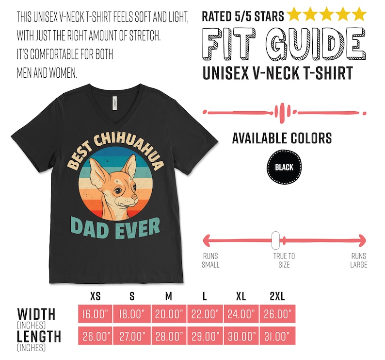 Best Chihuahua Dad Ever Vintage Cute T-Shirt, Chiwawa Dog Owner Gift, Funny Pet Puppy T Shirts, Birthday Christmas Costume, Father's Day, image 4