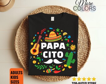 Papacito Cinco De Mayo T-Shirt – Funny Mexican Fiesta Tee Gift for Dad, Papa, Party Lovers, Cinco Celebration, Family, Taco Tequila Shirt