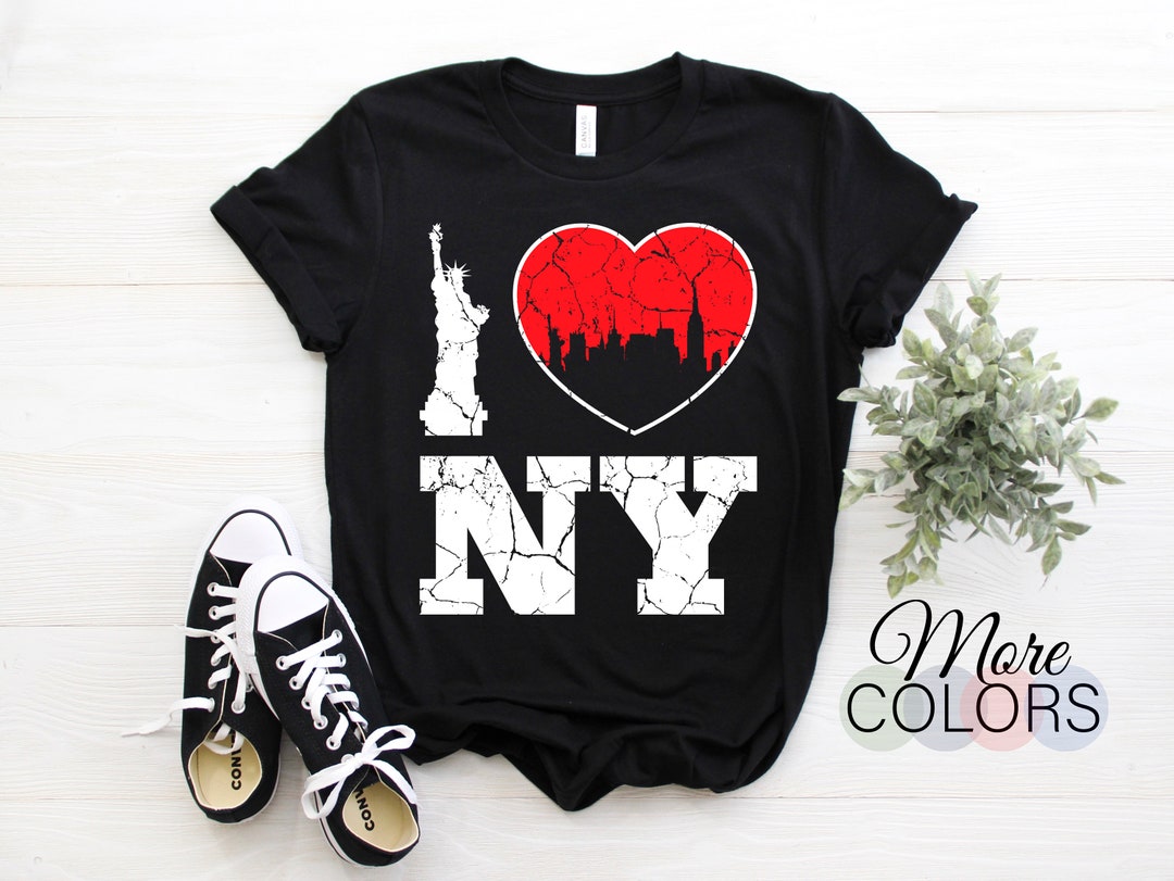 I Love New York City Skyline Gift Tshirt, Big Apple State Souvenir Tee