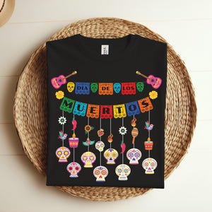 Camiseta divertida del Día de los Muertos con calaveras colgantes, diseño de calavera de azúcar, regalo para celebrar obras de arte de los muertos, Halloween.