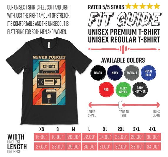 Never Forget Vintage Floppy Disk VHS Tape 90s 80s Cassette T-shirt