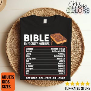 Camiseta com Números de Emergência Bíblica, Versículo Cristão, Deus, Jesus, Fé, Escritura, Camiseta Gráfica, Oração, Presente Religioso, Roupa Unissex