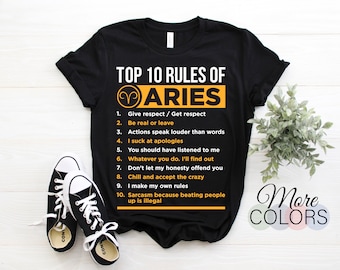 Aries Horoscope Zodiac Facts Traits Rules Astrological Sign T-Shirt, Born March 21 - April 19 Funny Gifts, Aries Birthday Christmas Present