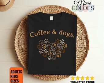 Coffee And Dogs T-Shirt Dog Lover Cute Puppy Pet Owner Morning Gift Graphic Tee