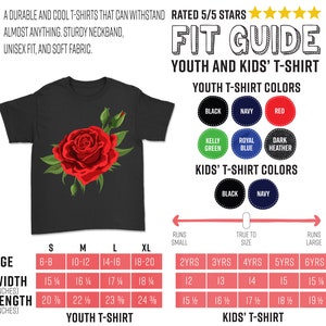Single Red Roses Flower Of Cute Red Roses Flower Gardening T-Shirt, Gift Who Loves Pretty Floral Designs, Valentine's Day Birthday Present, image 4