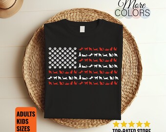 Cat American Flag T-Shirt USA Paws Patriotic Kitty Fourth July Veteran Gift Graphic Tee