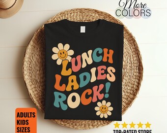 Lunch Ladies Rock T Shirt, Retro Cafeteria Crew Gift, School Food Service Worker Tee, Kitchen Staff Appreciation Apparel, Unisex