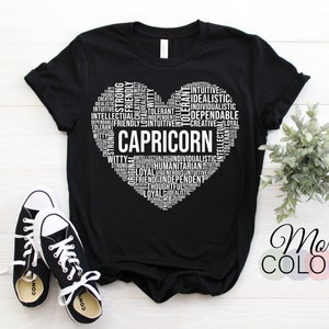 Capricorn Facts Traits Horoscope Zodiac Astrological Sign Love T-Shirt, Born On December 22 - January 19 Gifts, Capricorn Birthday Present,