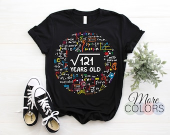 Square Root Of 121 11th Eleventh Birthday 11 Year Old Gifts Boys Girls Math Bday T-Shirt, Eleven Yrs Party, Mathematic Maths Science Present