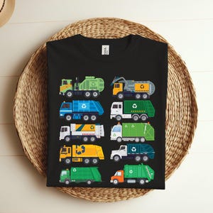 ゴミ収集車リサイクルデーゴミ廃棄物分別トラックギフトTシャツ、トラックおもちゃ子供誕生日プレゼント、大きな車が大好きな息子男の子向け