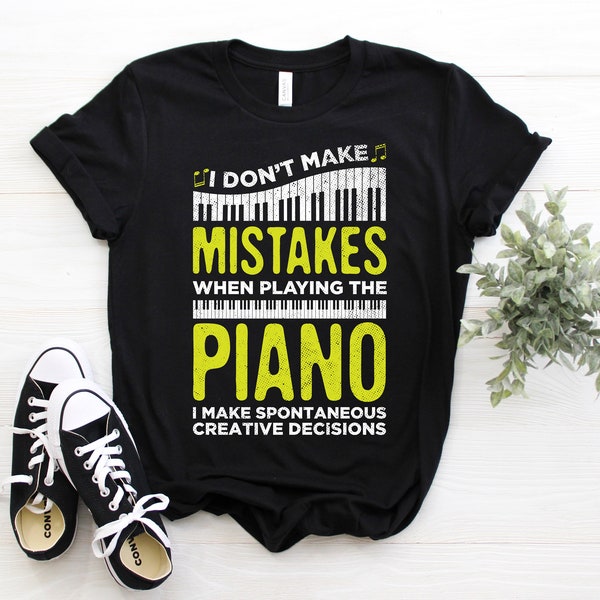 Piano Lover Players Musical Pianist Gift T-shirt, Music Instrument, Pianists Practice, Students, Instructor Teacher, Concert, Band, Keyboard