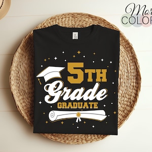 5. Klasse Schulabschluss Graduierung Geschenke T-Shirt, graduierte Jungen-Mädchen-Studenten vorhanden, Familiengeschenk, Diplom-Zertifikat Jungen-Mädchen,