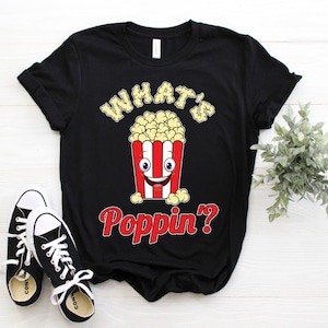 Popcorn Vintage Retro Funny Popcorn Lovers Gift T-Shirt, Film Fans Tee, Go To Movie Theatre Tshirt, Eat Pop Corn, Cinema, Birthday Present,