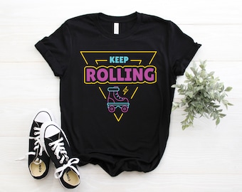 Rullskridskoåkning T-shirt, Rullskridskoåkning T-shirts, T-shirt, Rullskridskofest, Rullskridskoåkning Present, Roller Derby T-shirt, Linne, Skridskoåkning Födelsedag