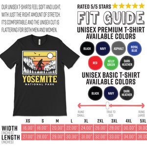 Yosemite National Park US T-Shirt, Bigfoot Sasquatch Yeti USA California Parks Lover Gift, Camping Hiking Travel Souvenirs, Birthday Present image 2