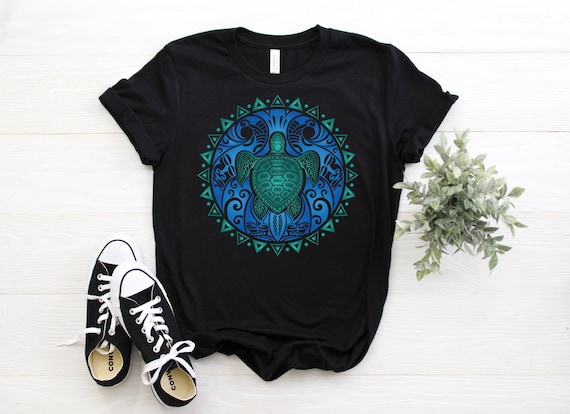 Sea Turtle Hawaii Ocean Blue Tribal Hawaiian Gift T-Shirt Sea Turtle Hawaii Ocean Blue Tribal Hawaiian Gift T-Shirt