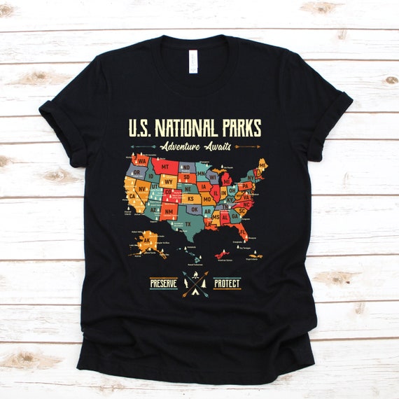 Us National Parks Map T-Shirt Us National Parks Map T-Shirt