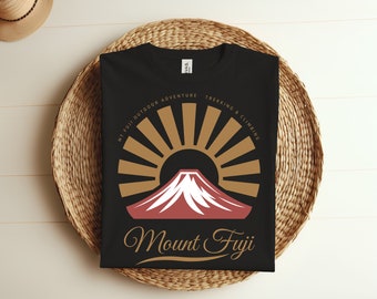 Camiseta vintage del Monte Fuji, imágenes de montañas japonesas para amantes de Japón. Diseño retro genial de Japón para hombres, mujeres y niños. Viajes a Japón.