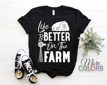 Life is better on the farm Unisex T-Shirt, farming shirt, farmer shirt, farm shirt, farming, farm tshirt, farming tee,