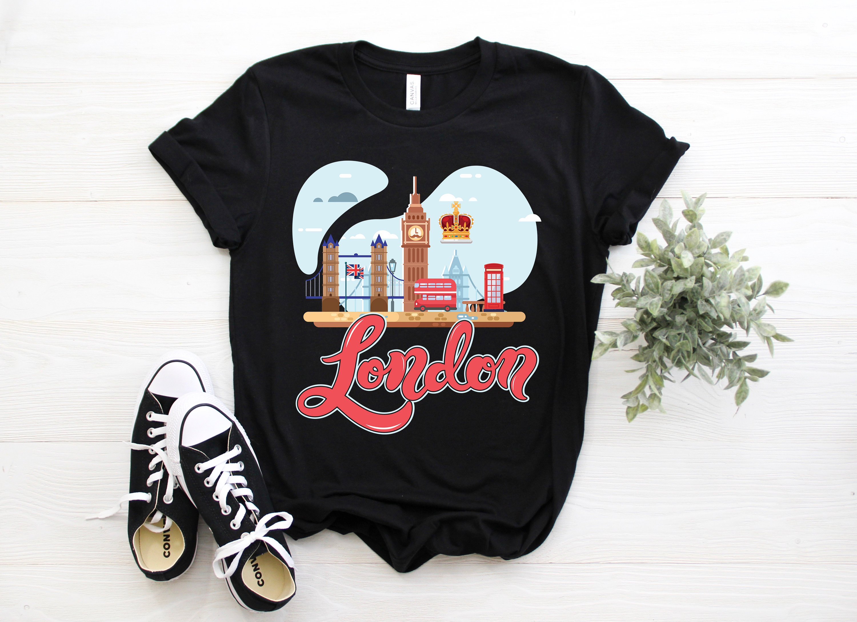 MIRABOZZI I Love London T-Shirt - London Skyline Heartbeat Union Flag Design, Unisex Gift - View #5