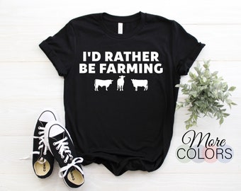 Prefiero estar cultivando camiseta unisex, camiseta de vaca, camisa de vaca, camiseta de vaca, camiseta de vaca, camisa de granja, camiseta de vaca, camisa amante de las vacas, camisa de vaquera,