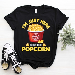 Popcorn Vintage Retro Funny Popcorn Lovers Gift T-Shirt, Film Fans Tee, Go To Movie Theatre Tshirt, Eat Pop Corn, Cinema, Birthday Present,