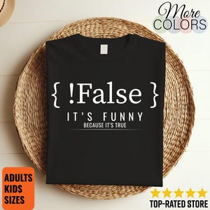 Camiseta de programador falso, divertida, lógica de codificación, depuración, friki, desarrollador de software, humor, regalo