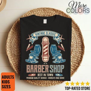 Barber Vintage T-Shirt, Barber Gift, Barber TShirt, Funny Barber Tee, Barber Shop, Barber School Shirts, Birthday Present, Father&#39;s Day, Dad