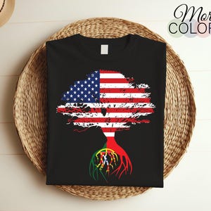 American Flag Portuguese Roots Portugal Flag T-Shirt, Portugueses, Portuguese Gifts, Portuguese Present Birthday, Portuguese Kids Adults Tee