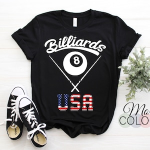Billiards shirt, billiards gift, billiard shirt, pool shirt, billiards t shirt, billiards tee shirt, 8 ball t-shirt, vintage billiards