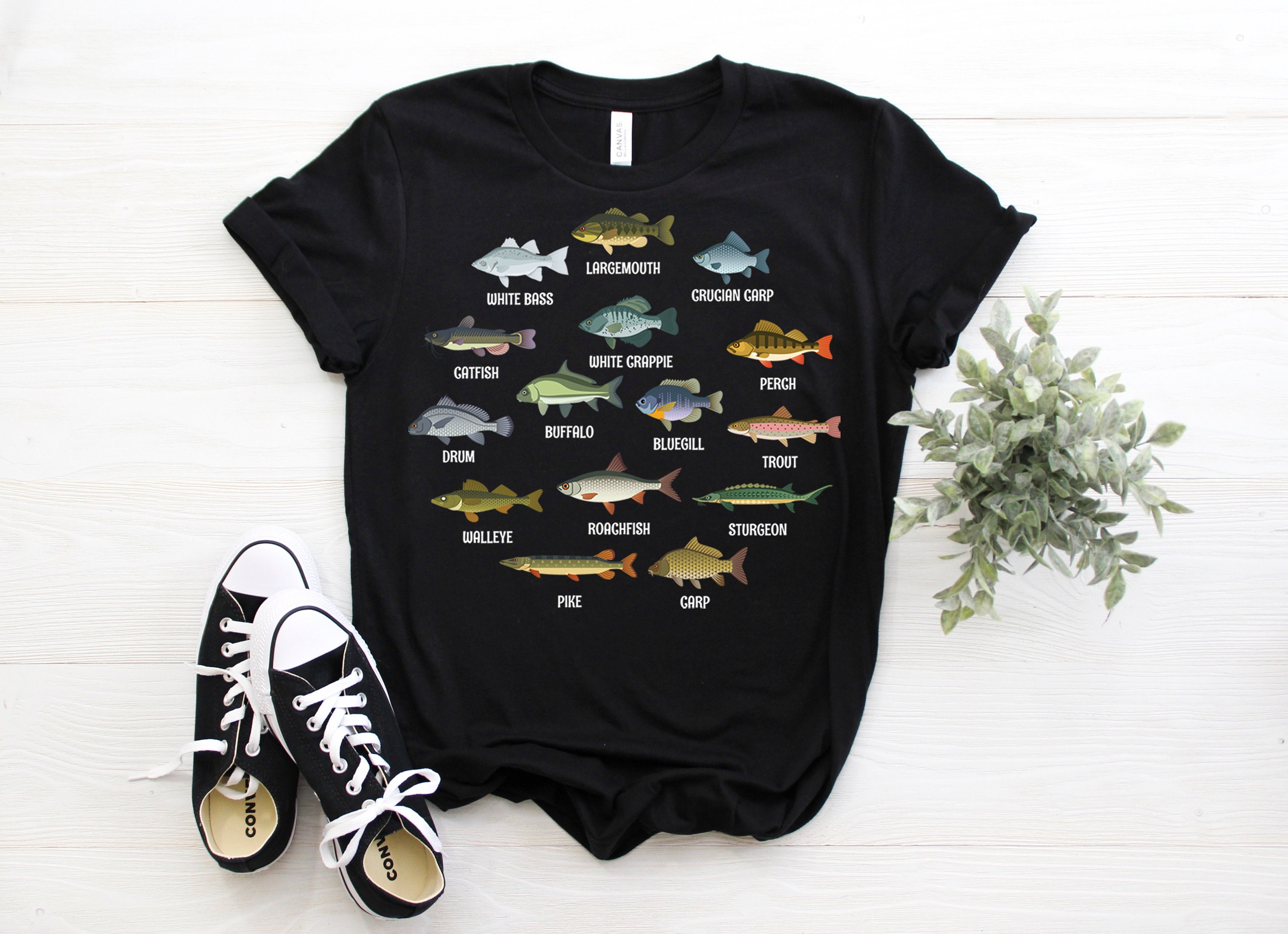 Type of Fish Fishing Lover T-shirt, Fisherman Gifts, Father's Day Dad  Grandma Tshirt, Catfish, Bass, Pike, Carp Saltwater Fly Fishing Shirts 